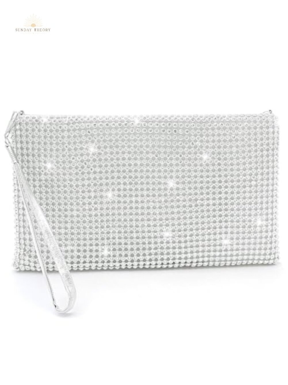 Rhinestone Wristlet Clutch Evening Bag Small Purse with Zipper